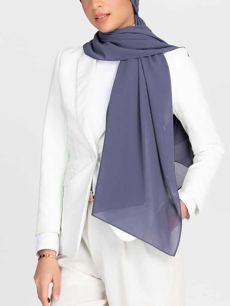 Premium Chiffon Hijab - Slate